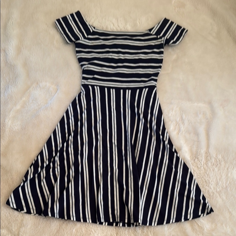 Striped Off-Shoulder Dress